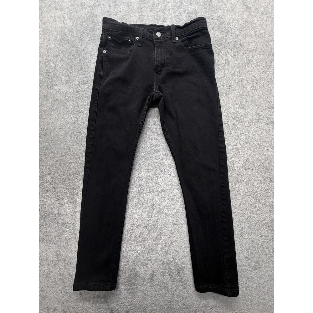 Levis 512 Jeans Mens Measured 30x27 Black Slim Taper Stretch Mid‎ Rise Casual